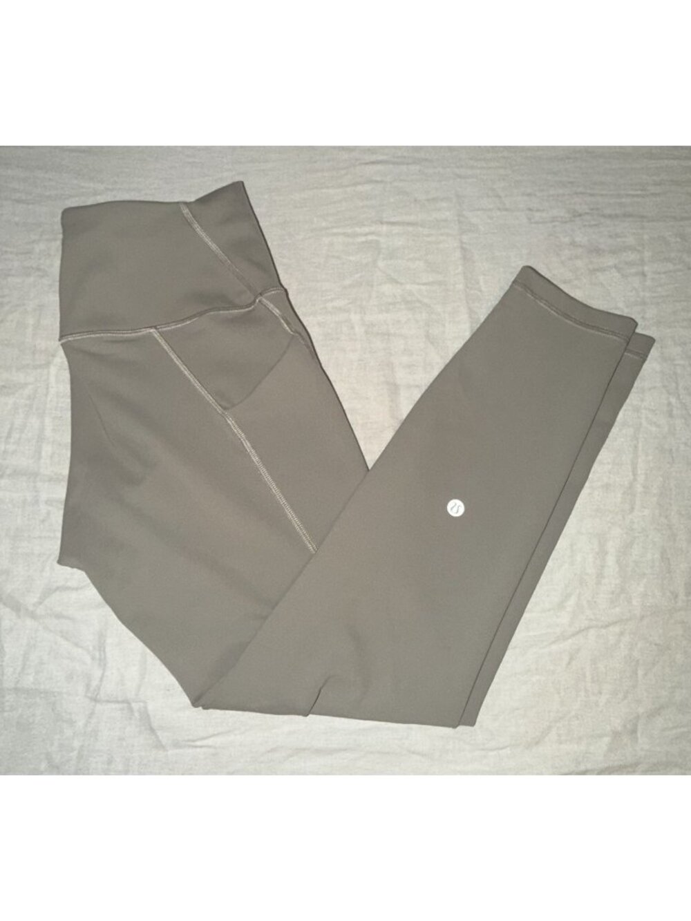 Lululemon Wunder Train HR Tight 25" Pockets Womens 10 Artifact Beige Leggings